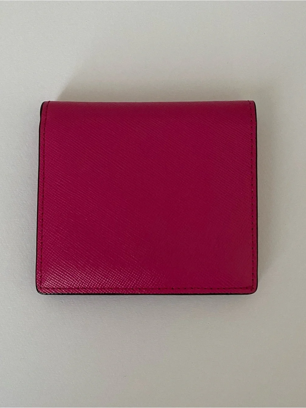 MCM Hot Pink Scratch-resistant Saffiano Leather Bi-fold Compact Wallet